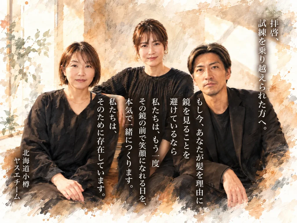 スタッフ3人の髪の回復の決意